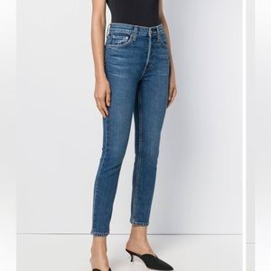 Re/Done high rise ankle crop jeans